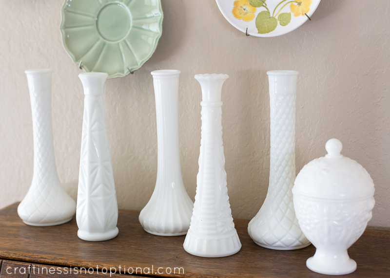 thrifted milk glass collection