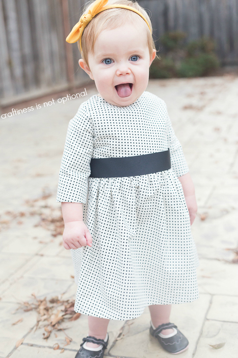 polka dot 5 and 10 designs dress with sleeves!  craftiness is not optional