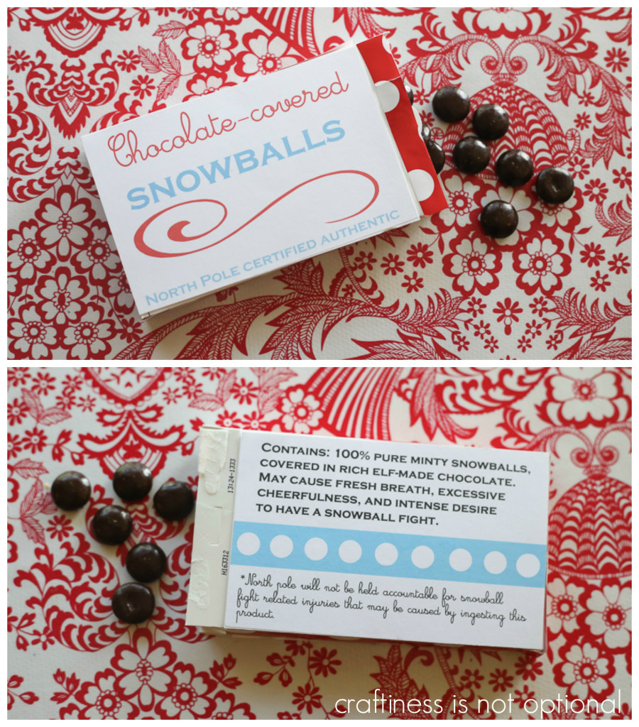 chocolate covered snowball junior mint labels