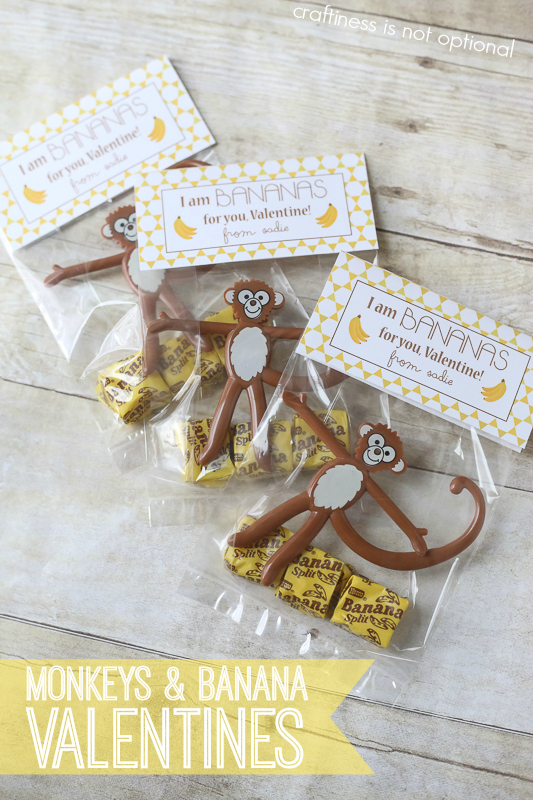 monkeys and banana valentines-free printable!