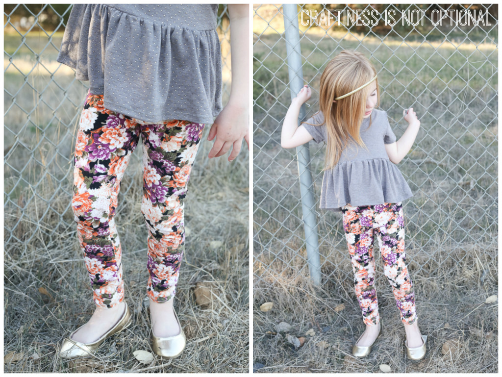 floral goto leggings and gold dot pippa peplum