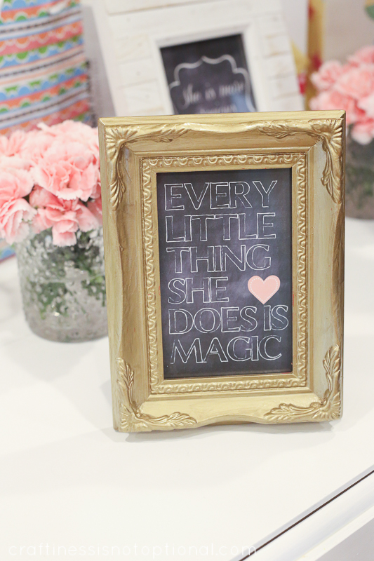 girly chalkboard shower || craftiness is not optional