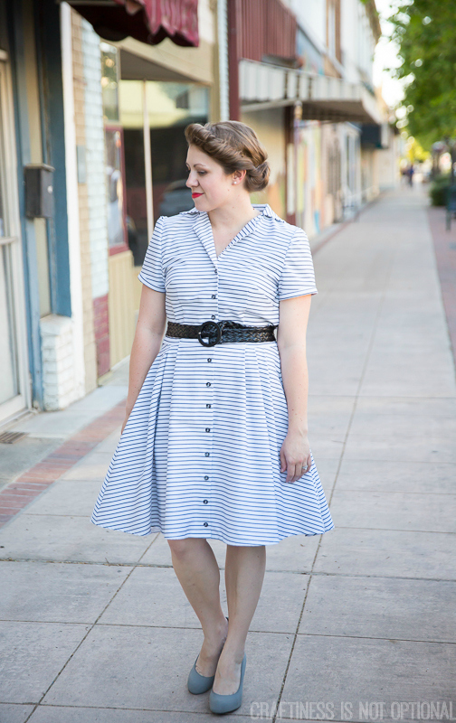 striped shirtdress for vintage may || craftiness is not optional