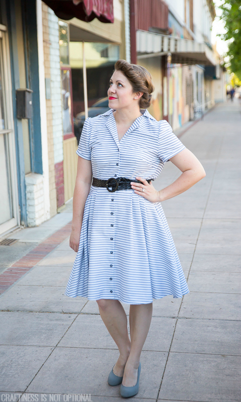 striped shirtdress for vintage may || craftiness is not optional