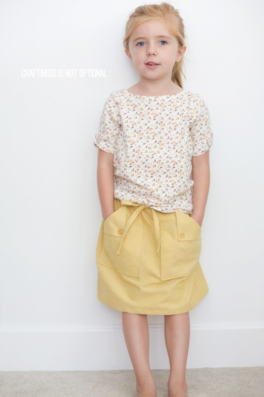 tiger & floral tee plus a yellow skirt \\ craftiness is not optional