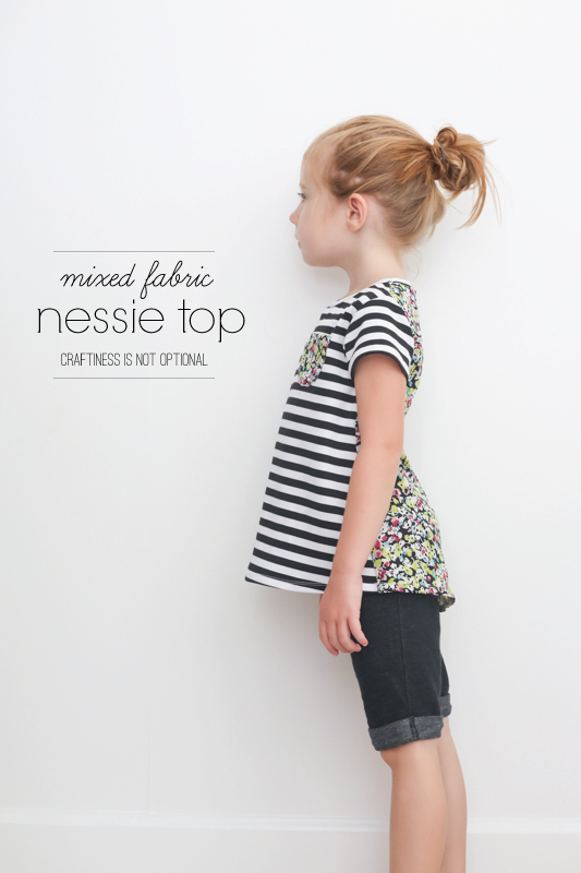 mixed fabric Nessie top \\ craftiness is not optional