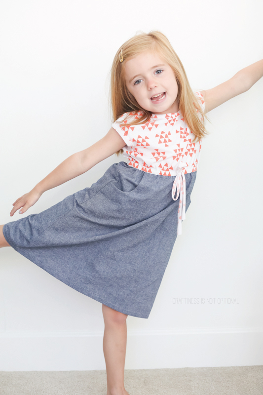 coral triangles and chambray Lulu dress \\ craftiness is not optional