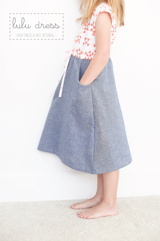 coral triangles and chambray Lulu dress \\ craftiness is not optional