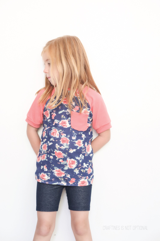 floral coral raglan tee \\ craftiness is not optional