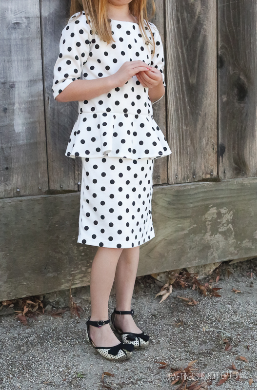 Peplum polka dot dress cheap