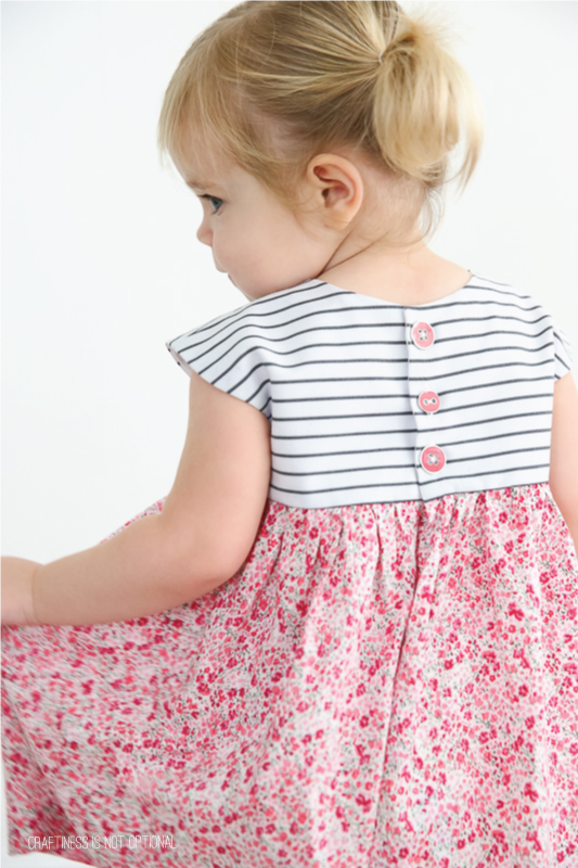 liberty floral and striped geranium dress