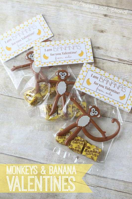 Monkey valentine idea and FREE printable!