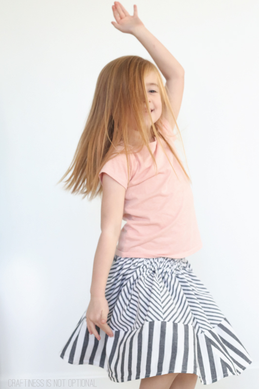 Kids CLothes Week-upcycled striped skirt