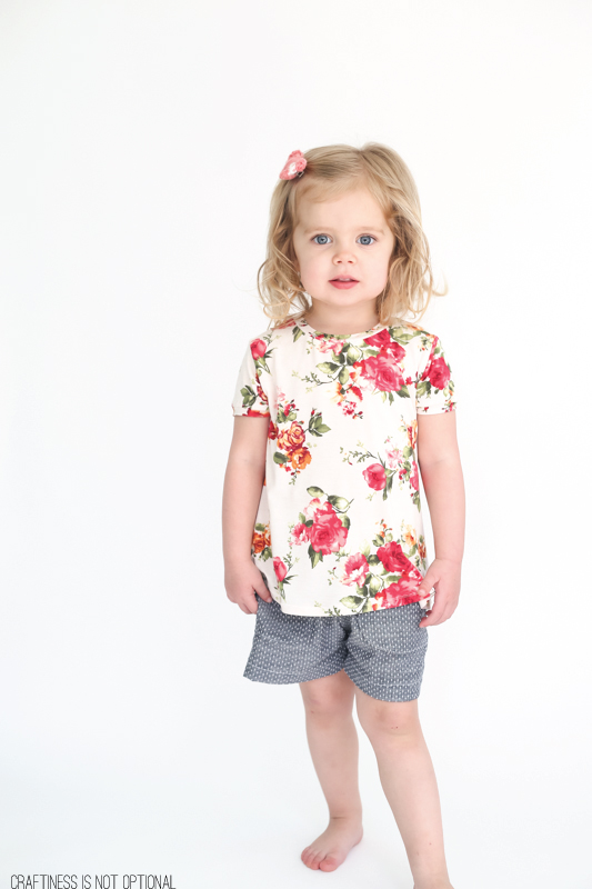 chambray shorts and a floral nessie top
