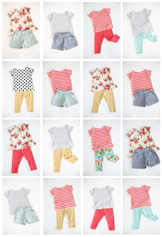a cute and colorful girls capsule wardrobe