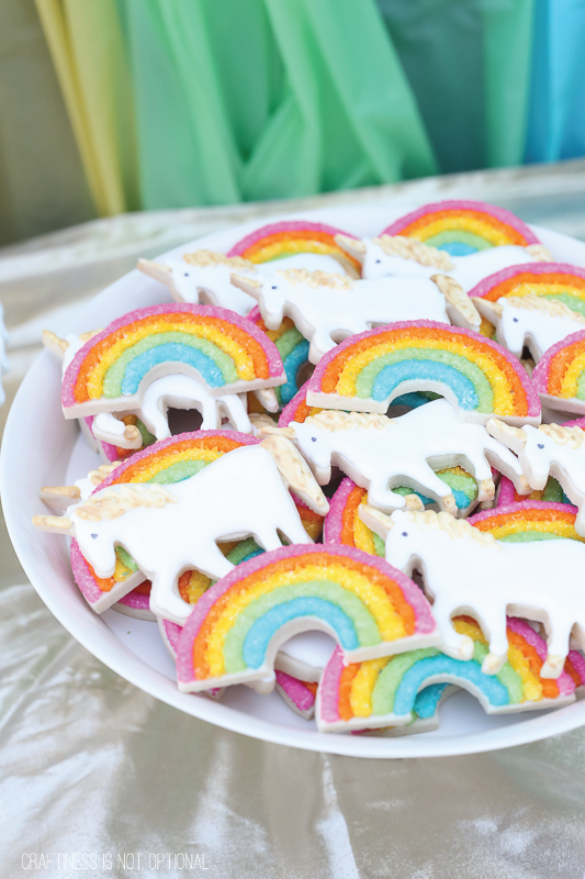 unicorn and rainbow birthday party