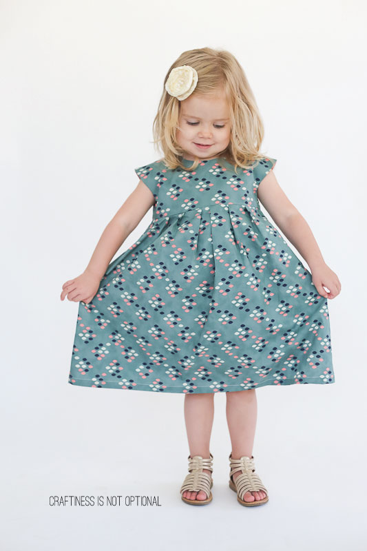 teal cotton & steel geranium dress