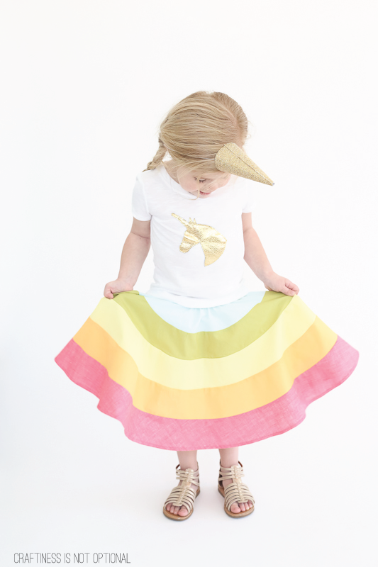 rainbow skirt tutorial and free pattern! #rainbow #rainbowskirt