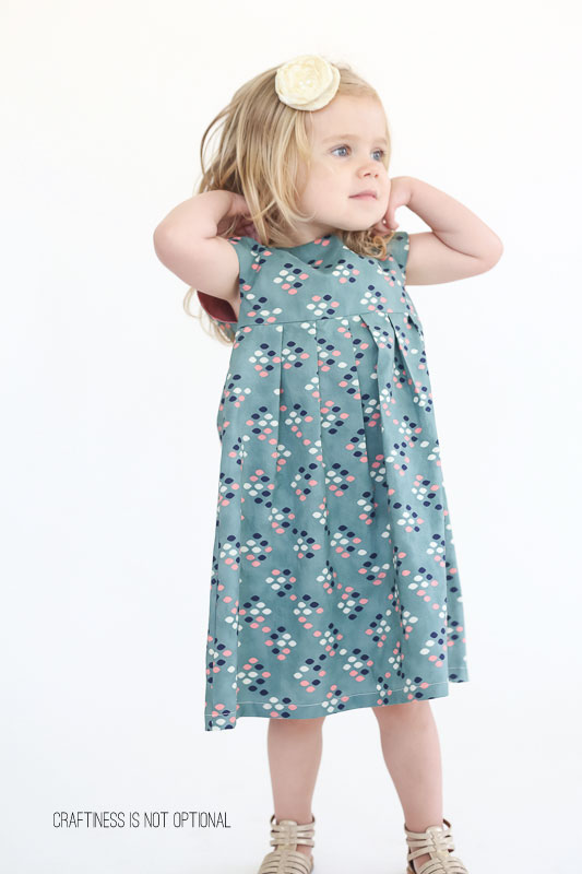 teal cotton & steel geranium dress