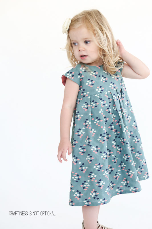 teal cotton & steel geranium dress