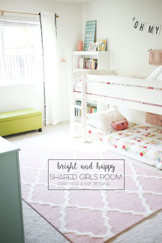 bright-and-happy-shared-girls-room-craftiness-is-not-optional