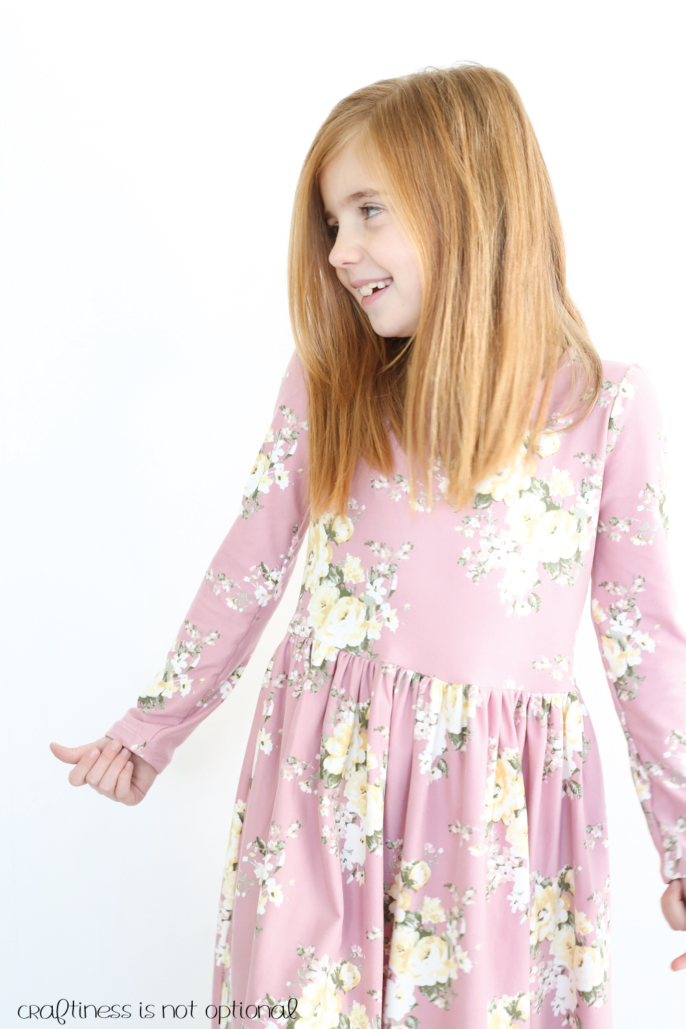 mauve floral kensington dress