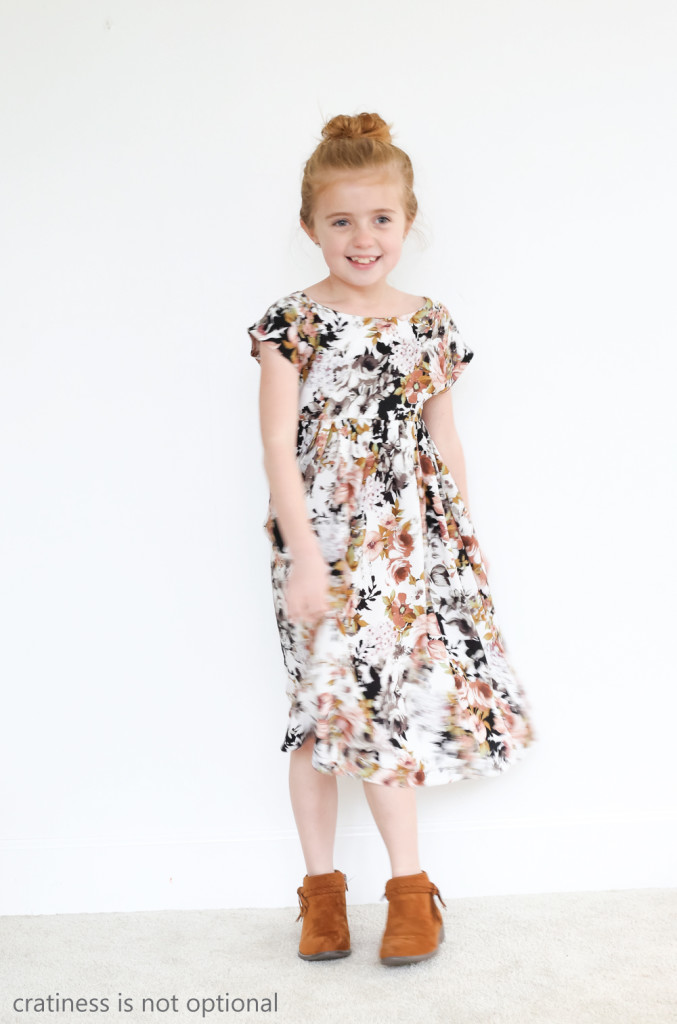 cap sleeve floral swingy dress