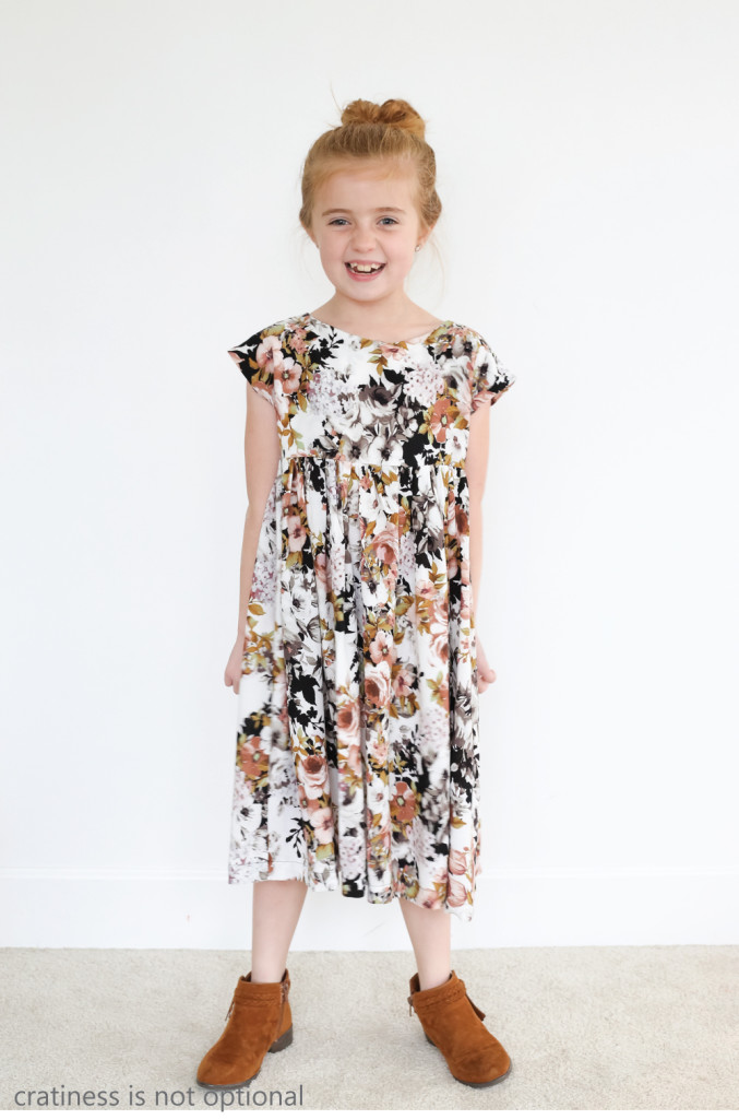 cap sleeve floral swingy dress
