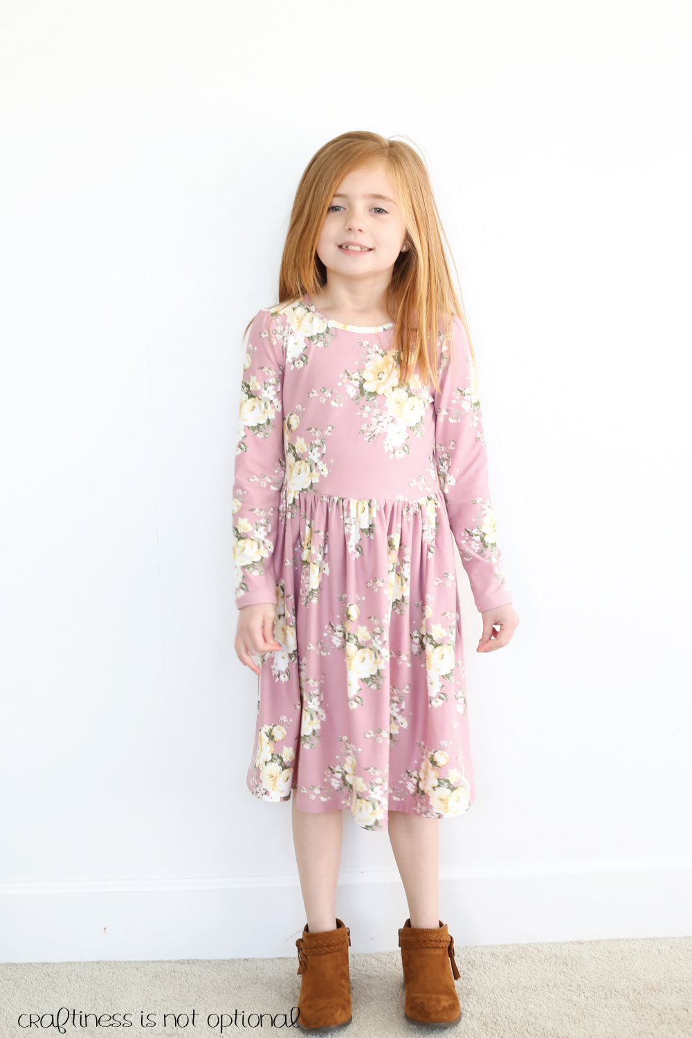 mauve floral kensington dress