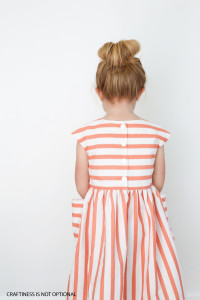 striped coral dress