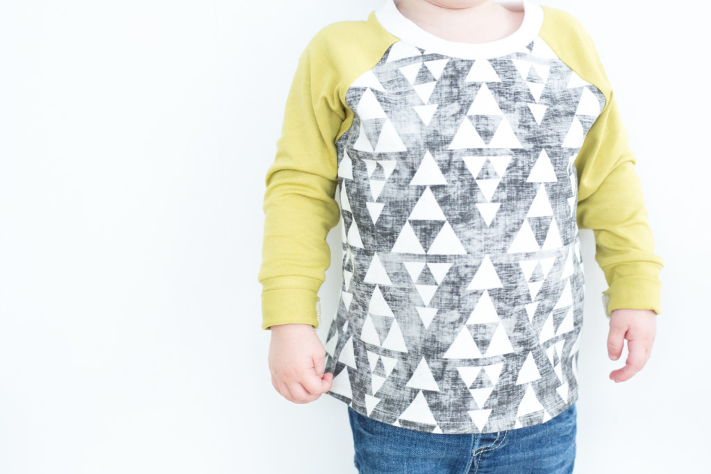 YOTB grey and green triangle raglan