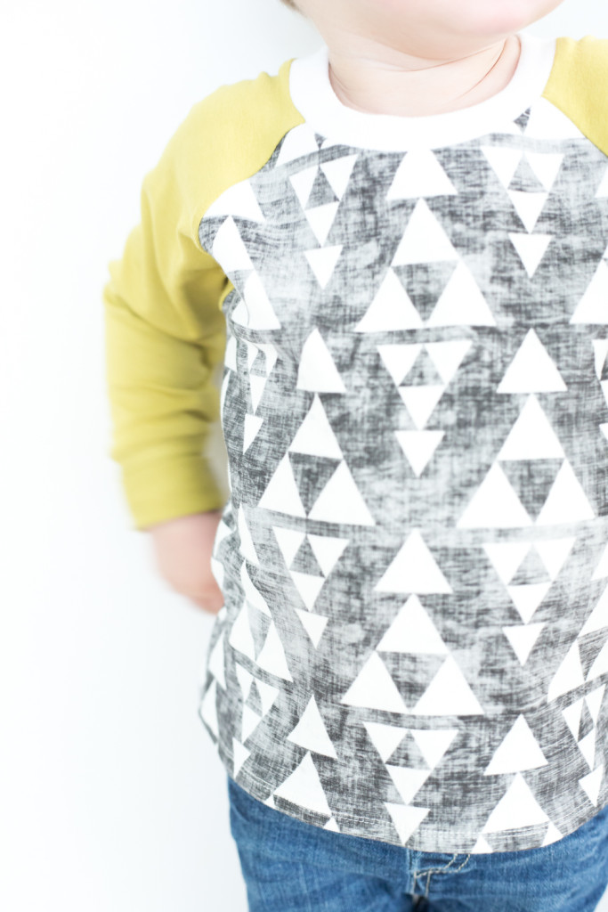 YOTB grey and green triangle raglan