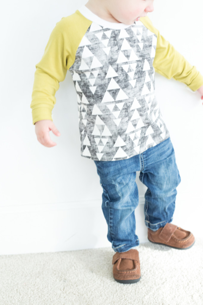 YOTB grey and green triangle raglan